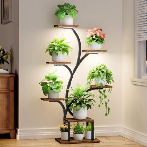 Corner Plant Stand with Grow Light